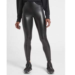 Athlete Delaney Gleam Leather Leggings